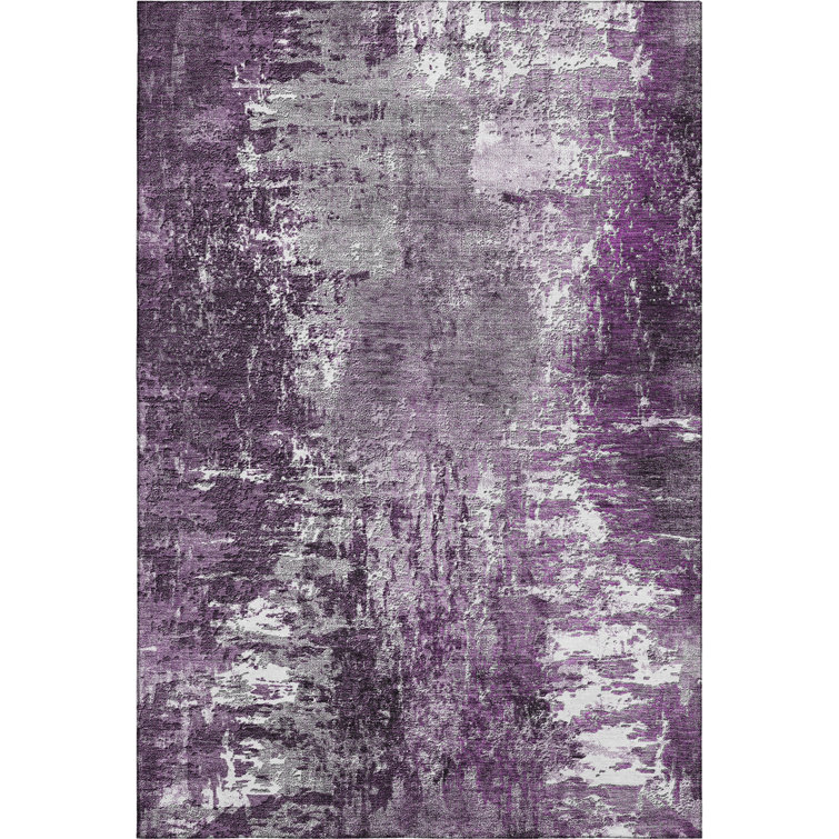 Premium Machine Washable Prisco Eggplant Rug