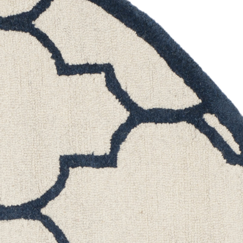 Cannen Hand Tufted Wool Geometric Rug, Round 6'