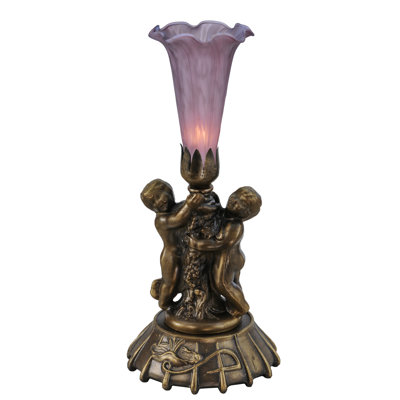 Twin Cherub Torchiere Table Lamp