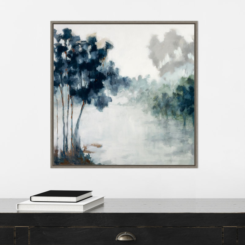 Soft Winter Light And Trees By Jacqueline Ellens Framed Canvas Wall Art Print, H 22 po x l 22 po x P 2 po