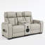 Canapé inclinable électrique 2 places avec éclairage DEL, porte-gobelets, console de rangement, surpiqûres en losange et accoudoirs rembourrés, revêtement en similicuir pour home cinéma.-1917518266