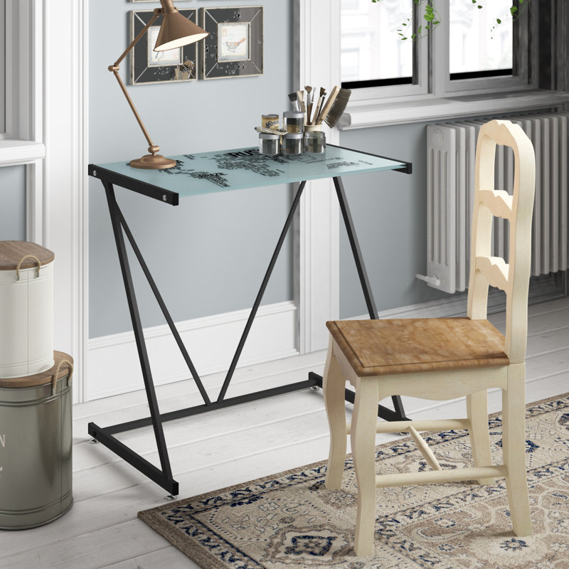 Orella Glass Top Writing Desk