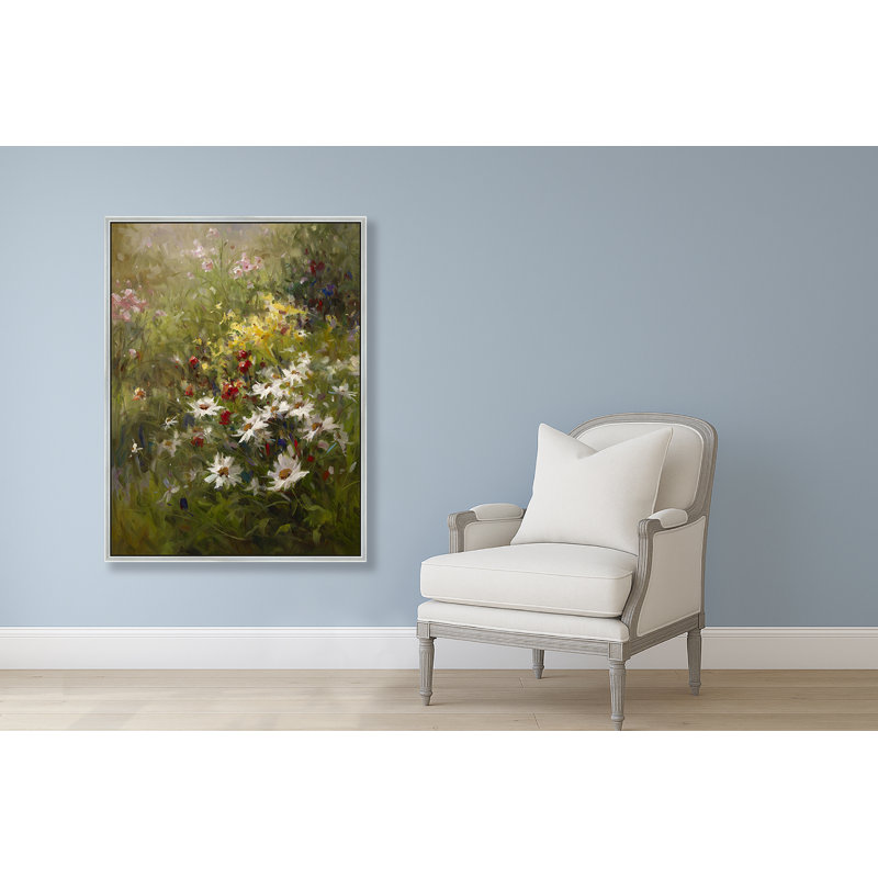 Soft Wildflower Rhapsody Print, 50" H x 38" W, Silver