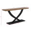 Table de salon en bois, canapé de style contemporain, table d'appoint avec pieds croisés, naturel / espresso