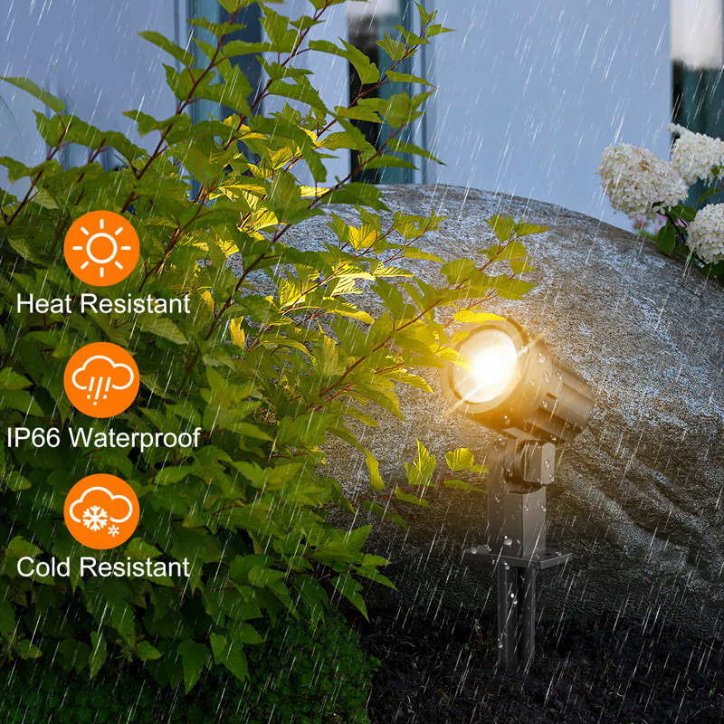 Black Low Voltage Solar Powered Integrated LED Spot Light (Set of 4)