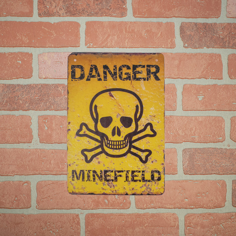Panneau d'avertissement de danger militaire 8 x 12