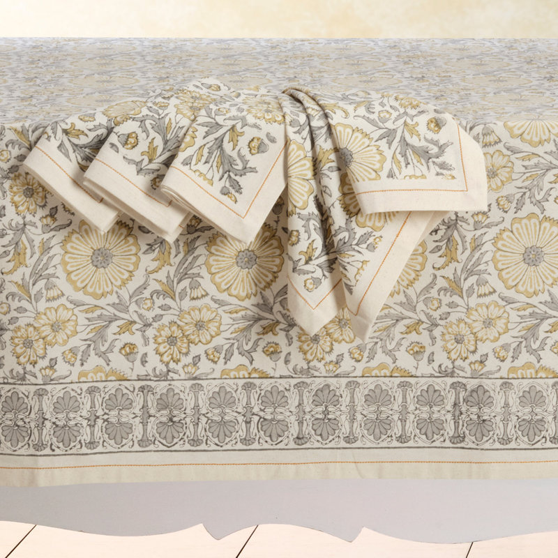 Tequesta Rectangle Floral Wedding Cotton Tablecloth