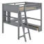 Lit mezzanine double avec bureau, lumière DEL, ports de chargement USB, banc de rangement à 2 tiroirs-364938785