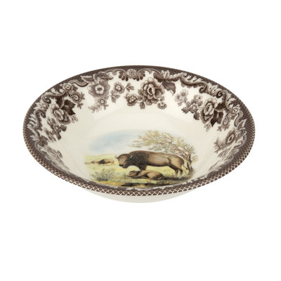 Spode Woodland Am.Wildlife Ascot Cereal Bowl 8" Bison