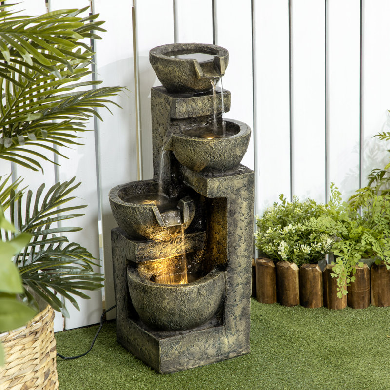 Outdoor Floor Fountain with Lights