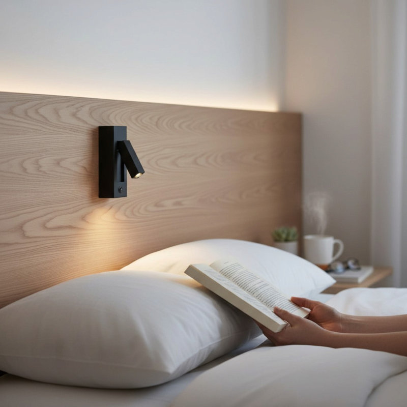UltraBeam 3 Watt LED Wall Mounted Adjustable Bedroom Reading Lamp, Matte Black