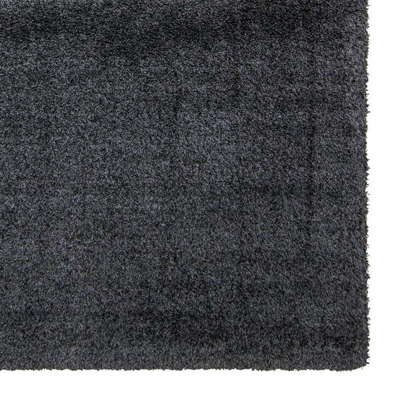 Mosman Shag Modern Solid Color Charcoal Gray Polypropylene Thick Plush Shag Area Rug, Round 7'10"
