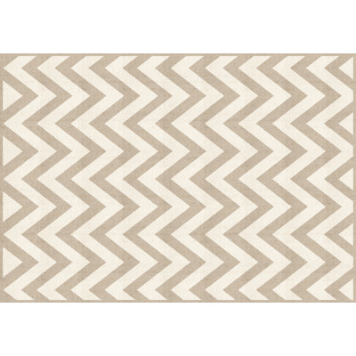 Rinnes Chevron Vinyl Machine Printed Area Rug