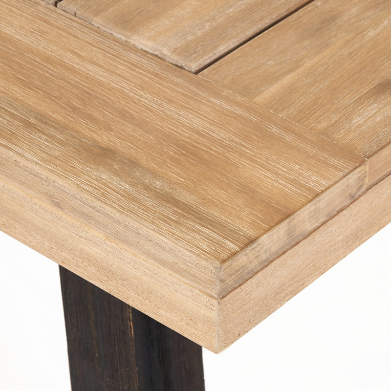 Dining  3 Pcs : Wood Slat Panel Table And Benches, Weather-, For Home Use, Rustic Charm Dining With Panels - A Look Pcs