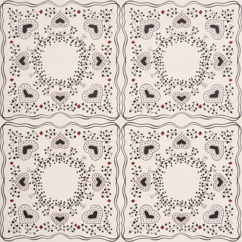 Papier peint Schumacher X Garden Of Hearts, Noir
