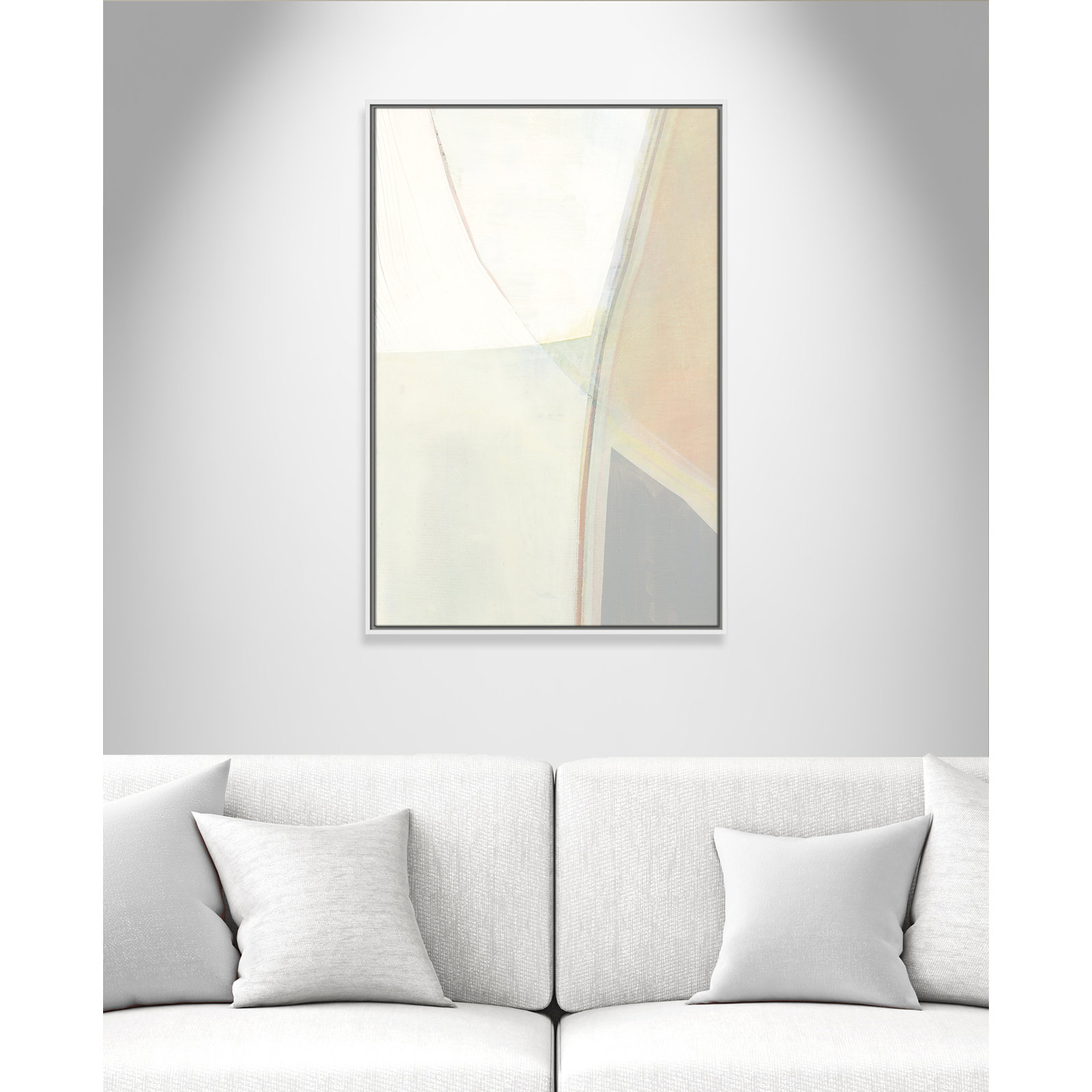 Alexandria "In Neutral II" Painting by Cartissi, White Framed Canvas, 37.5" H x 25.5" W x 2" D