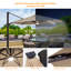 Parasol de patio décalé en porte-à-faux à DEL 11 pi avec base Darcie-May-437990482