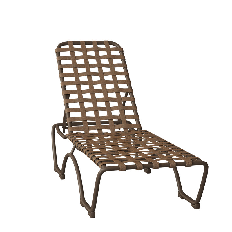Kahana Outdoor Metal Chaise Lounge, Obsidian Vinyl, Greco