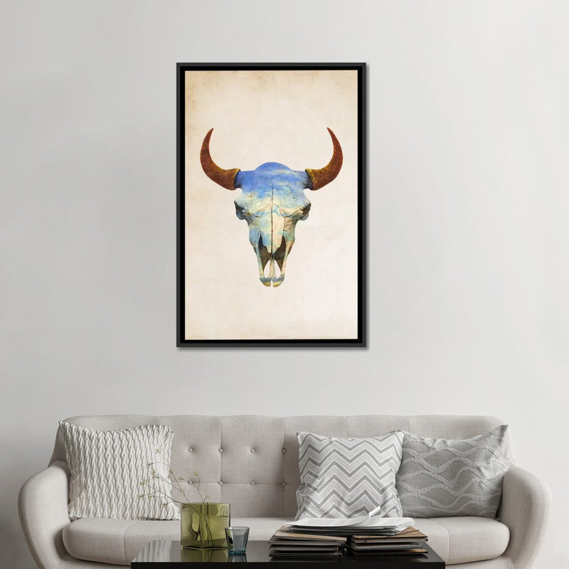 « big sky portrait », impression sur toile, H 26 po x l 18 po x P 1,5 po, Toile avec cadre noir, Pas de tapis