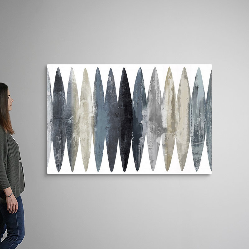 "Abstract Surfboard Gray" par David Moore - reproduction d'art sur toile, H 40 po x l 60 po, Toile tendue, No Frame
