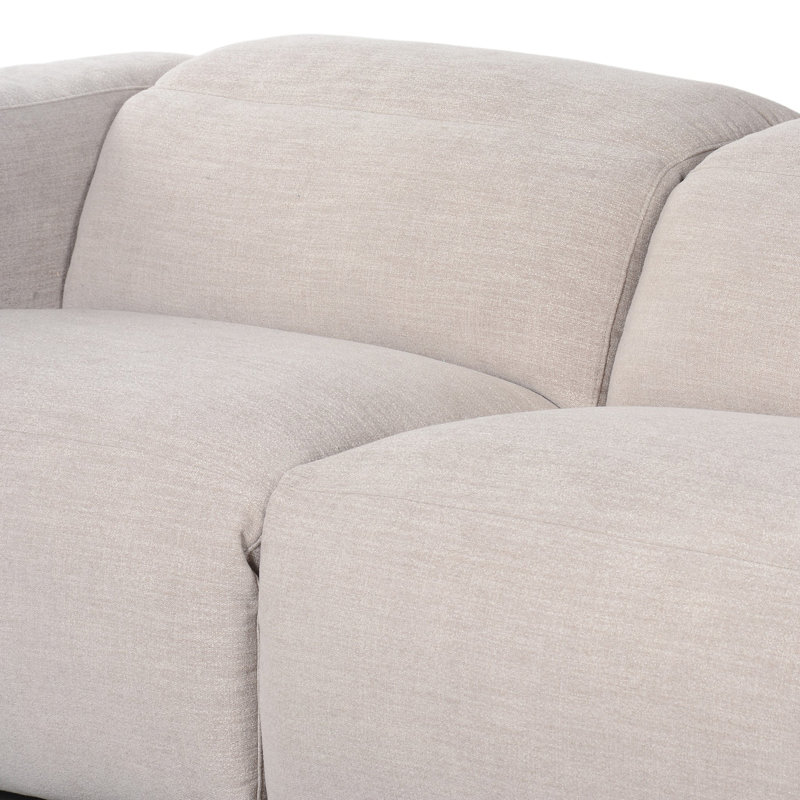 Radley 124" Leather Power Reclining Sofa, Gray Polyester Blend