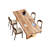 5 Piece Double Pedestal Solid Wood Rectangular Dining Table Set