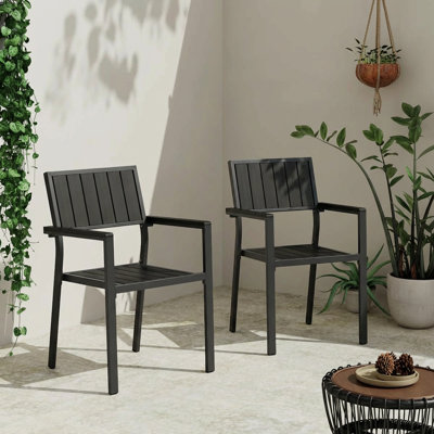 Fauteuils de salle à manger d'extérieur en alliage d'aluminium Nika
