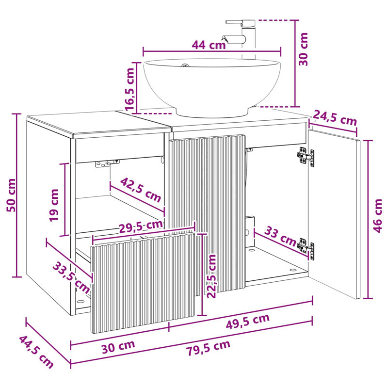 Bathroom Furniture Suite, Black