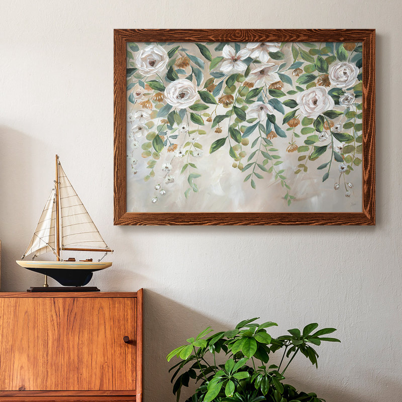 Cascade de fleurs encadrées sur toile, Érable, H 18 po x l 26 po x P 1,5 po