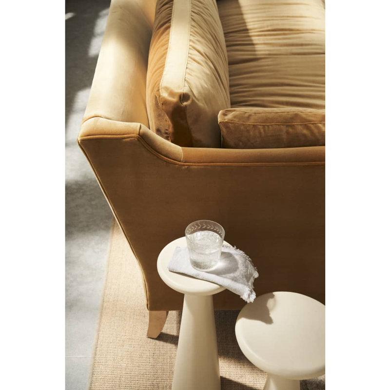 Madeline Sofa, 34"H x 90"W x 40"D, Brass, Washed Oak