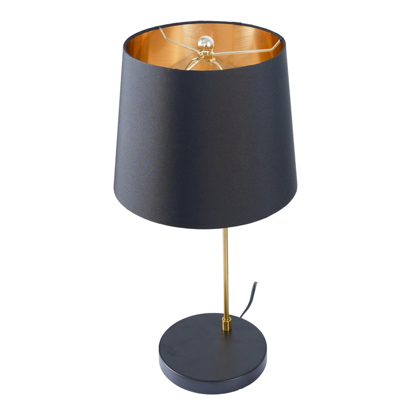 Lampe de table moderne noire et dorée - petite lampe de bureau élégante pour chevet, bureau et salon - facile à installer, en stock aux États-Unis