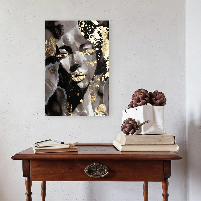 Élégant portrait abstrait moderne, art mural, H 24 po x l 16 po