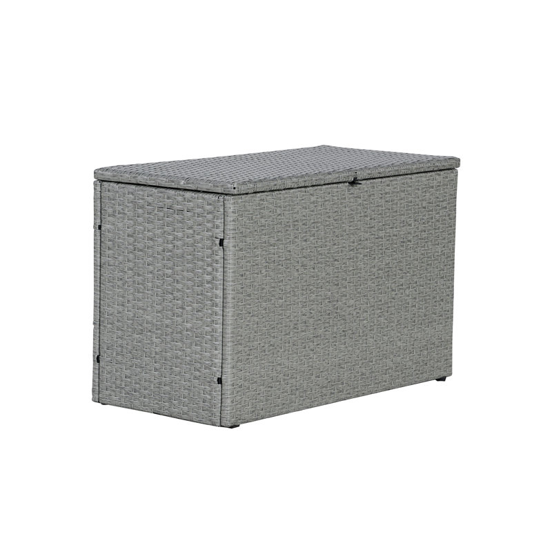 Happimess Nino Water Resistant Deck Box, Gray, 20.47" H x 31.5" W x 15.35" D