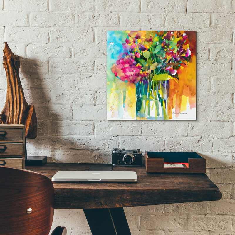 «Bright Bouquet» par Annelein Beukenkamp, art mural en verre acrylique, H 12 po x l 12 po x P 0,13 po