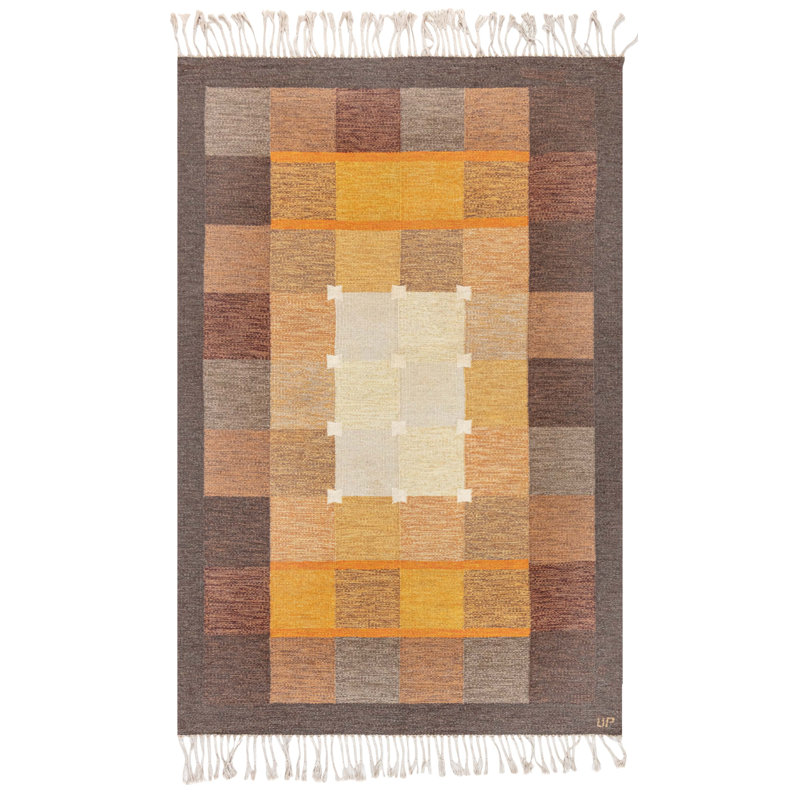 Tapis vintage suédois à tissage plat 5 pi 2 po x 7 pi 10 po Vintage par Ulla Parkdal