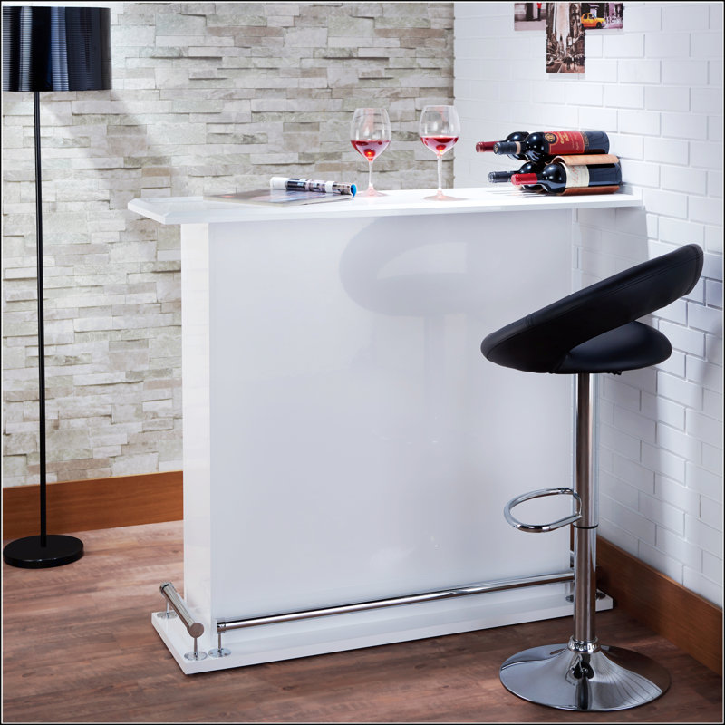 White High Gloss 6-Shelf Bar Table