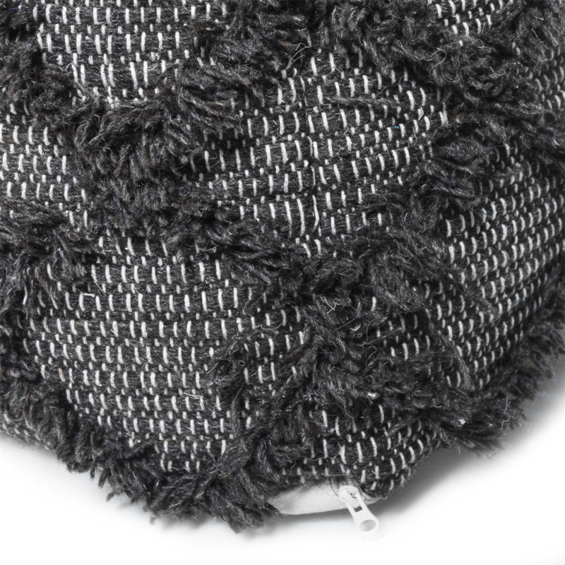 Pouf en laine et en coton Jumanji fabriqué à la main, siège durable et confortable pour l'intérieur, parfait pour se détendre et se détendre.