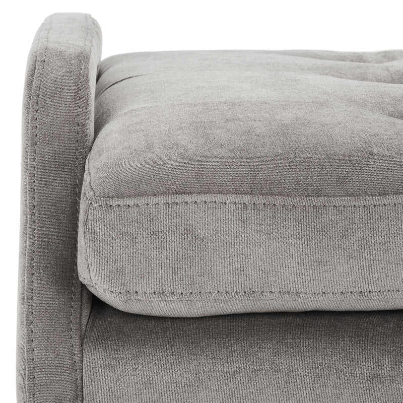 Corey-Taylor 100% Polyester Upholstered Bench, Silver Gray