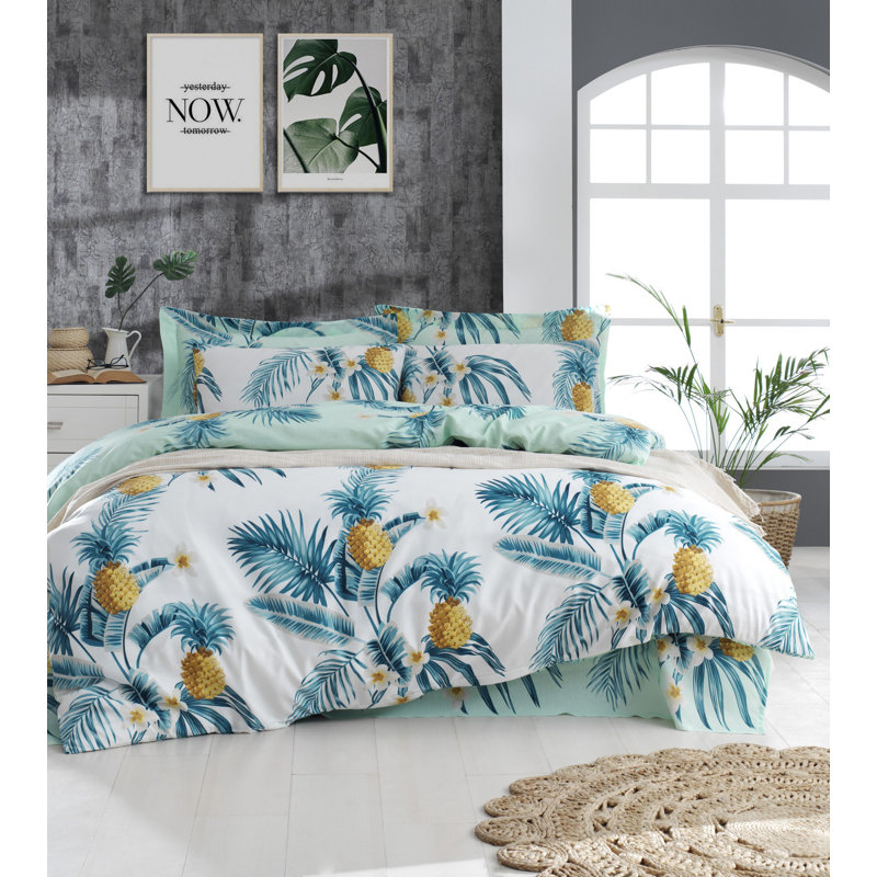 Cotton Blend Duvet Cover Set, King Duvet Cover + 2 Standard Pillowcases