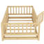 Lit simple pour lit de style avec 7 lattes en contreplaqué, clôture et porte, bois de pin, facile à assembler, capacité de 250 lb, pin amovible de haute qualité en chêne naturel, clôture de 21,5 po, poids-559866373-559866368