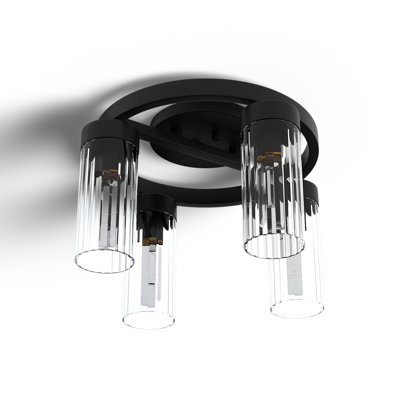 Dominique 4 Light Glass Semi Flush Mount