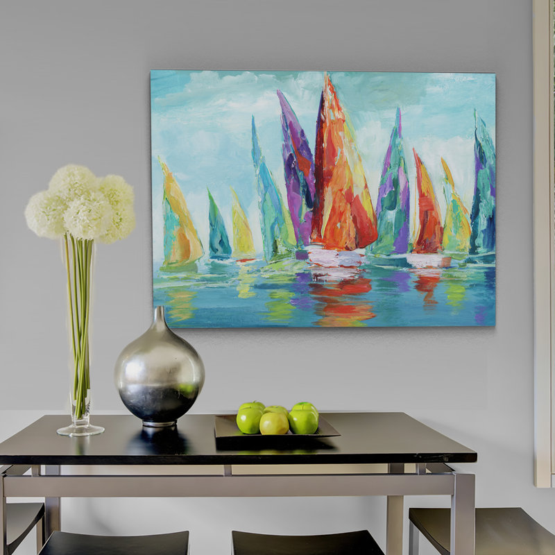 " Fine Day Sailing I ", Wrapped Canvas, 30" H x 40" W x 1.5" D