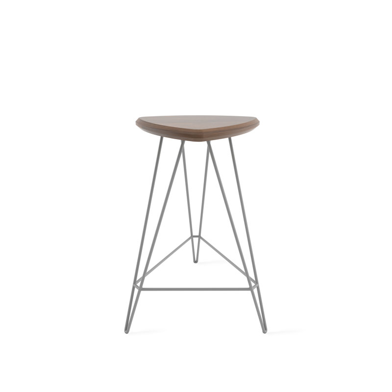 Tabouret en bois massif Madison, Noyer américain, Tabouret de comptoir (assise de 26 po de hauteur), Gris