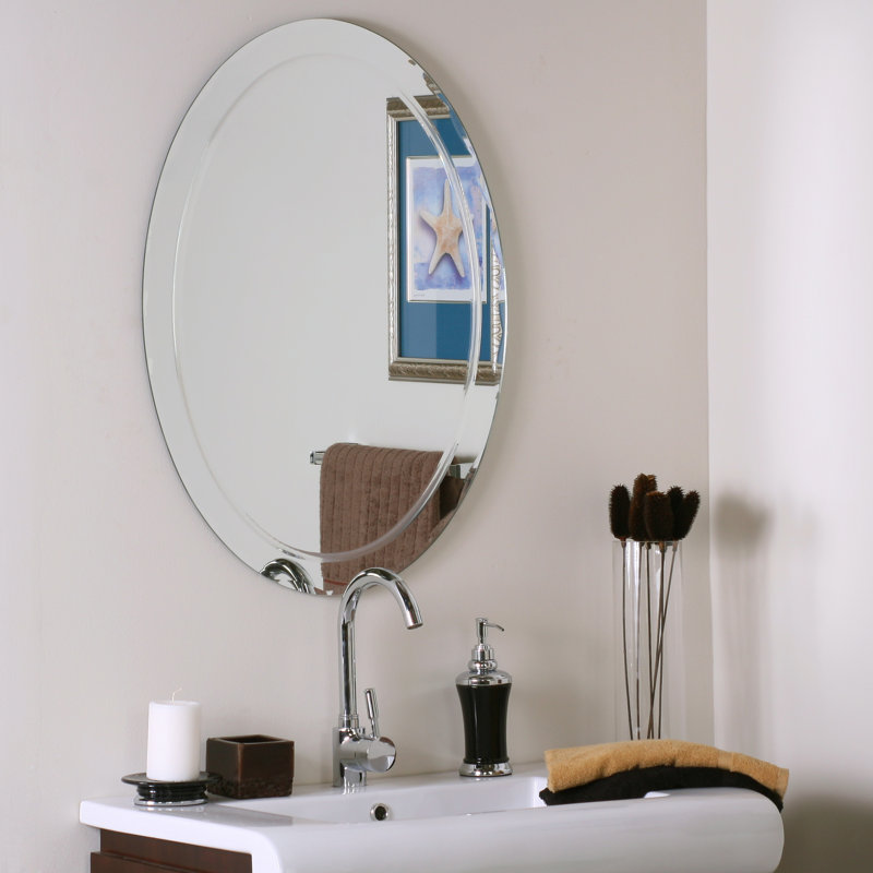 Miroir mural moderne et contemporain biseauté sans cadre