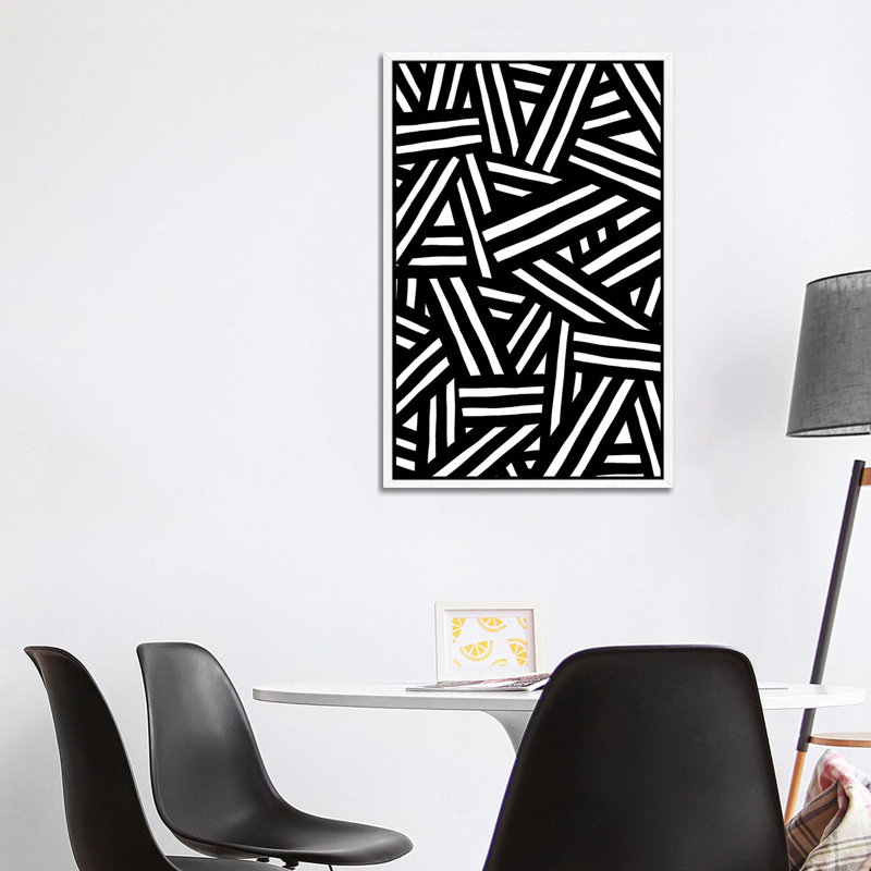 Geometric Mountains IV - Print on Canvas, White Framed, 101.6 cm H x 66.04 cm W
