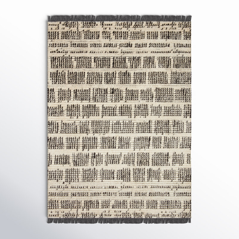 Chris Loves Julia x Loloi Alice Cream/Charcoal Rug, Rectangle 5'2" x 7'6"