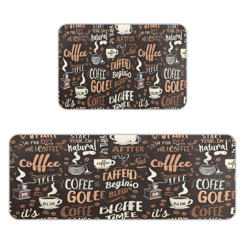 Ensemble de 2 tapis de sol café beige