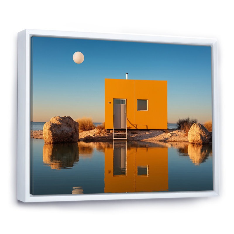 Annia sur toile, Cadre flottant blanc, H 16 po x l 32 po
