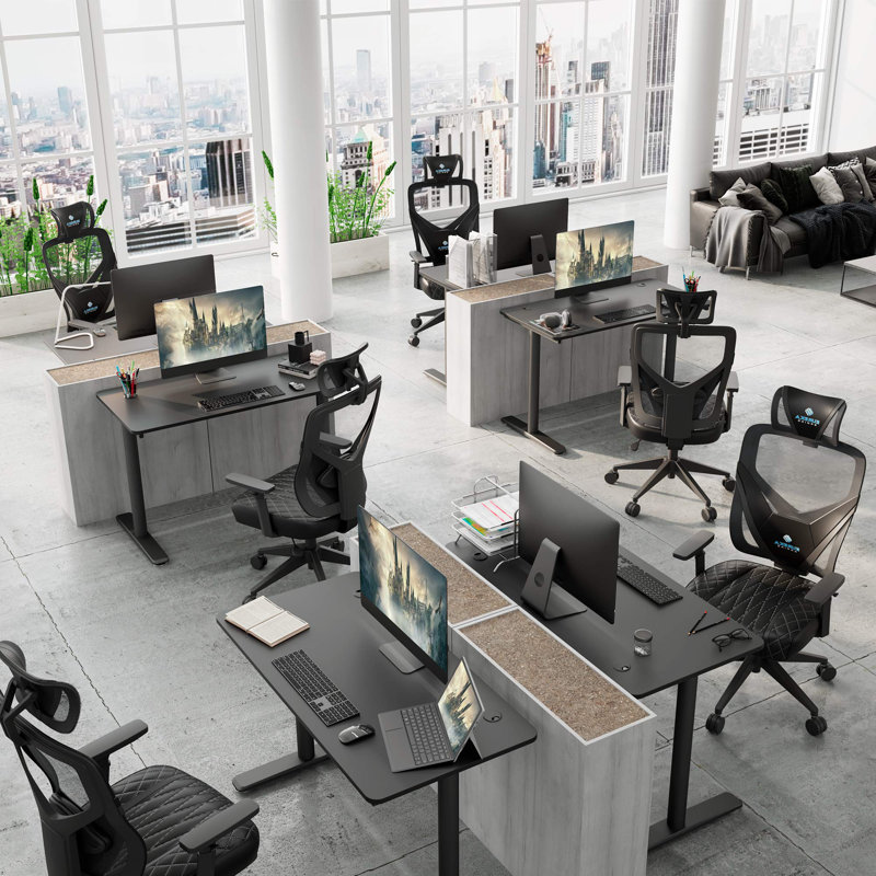 Metal Base Computer Desk, Black