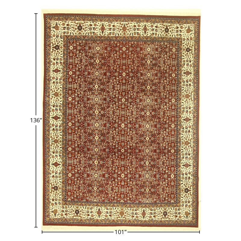 Hand Knotted Oriental Area Rug in Red